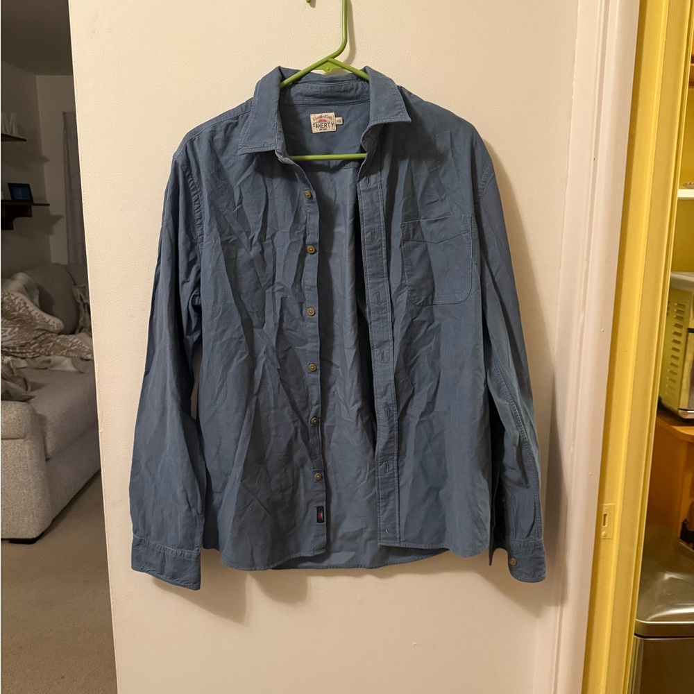 Faherty Stretch Corduroy Shirt in blue